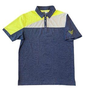 Callaway Opti-Dri Golf Polo Shirt Mens XL Performance Stretch Logo Blue Neon